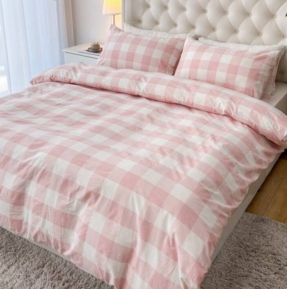 Gingham Quilt Cover Set