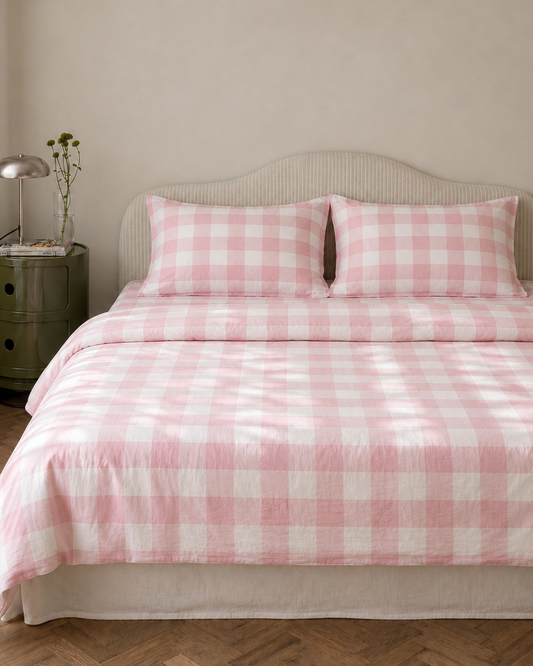 Gingham Cotton Quilt Cover Set