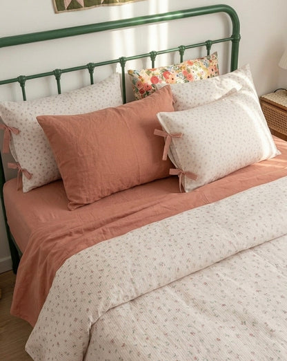 Jasmine Cotton Quilt Cover Set & Flat Sheet