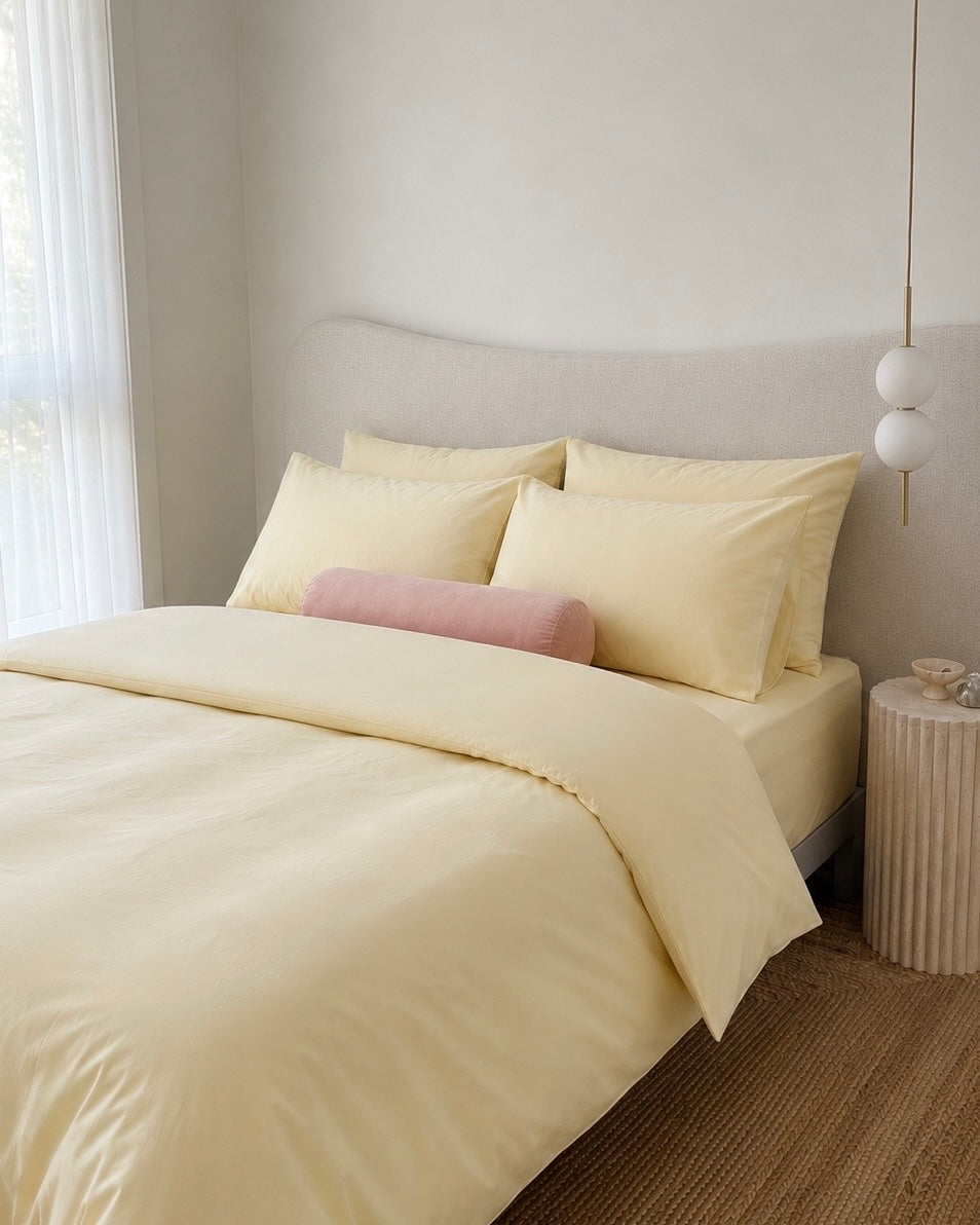 Lightweight Yellow Quilt Cover Set