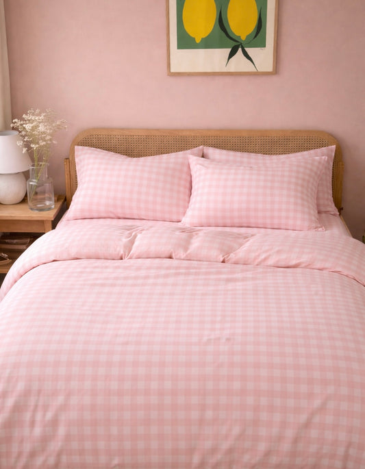 Gingham Quilt Cover Set