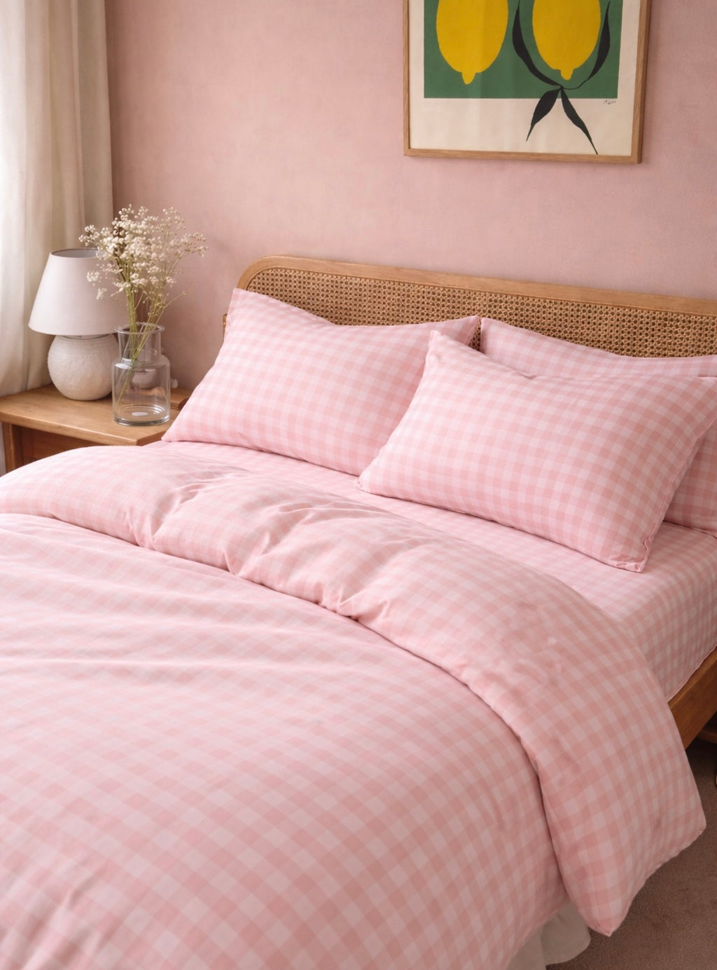 Gingham Quilt Cover Set