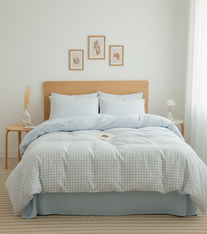 Gingham Quilt Cover Set