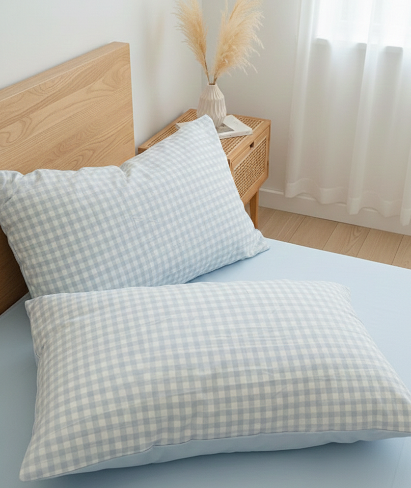 Gingham Quilt Cover Set