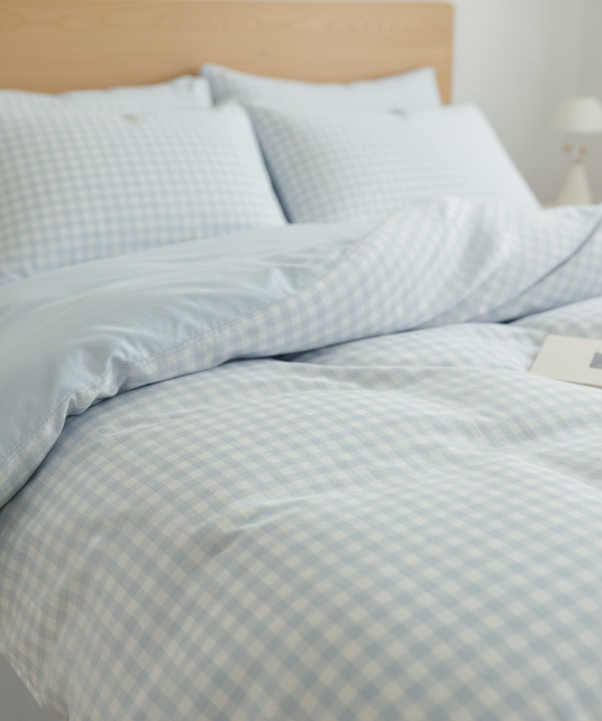 Gingham Quilt Cover Set