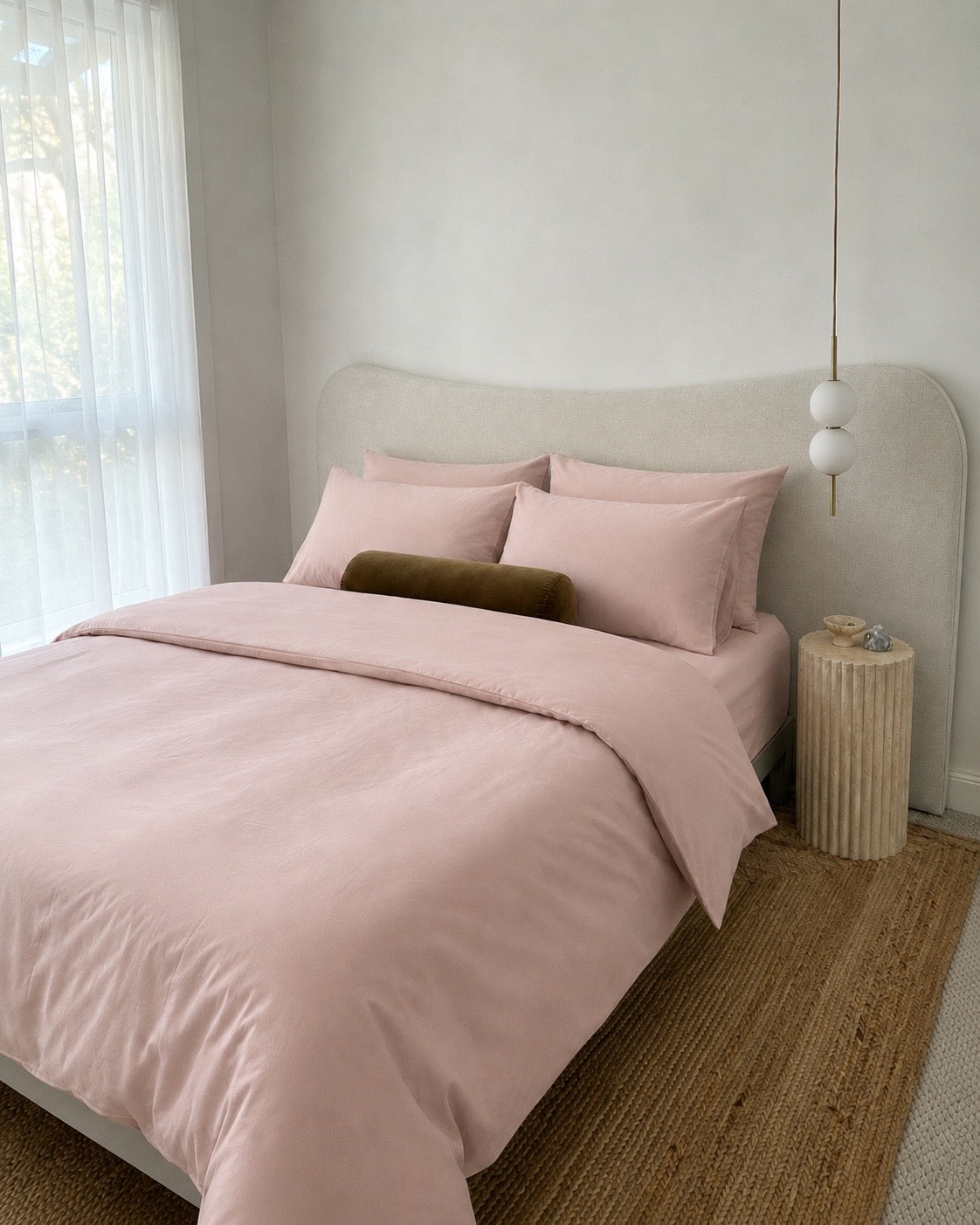 Lightweight Blush Pink Quilt Cover Set