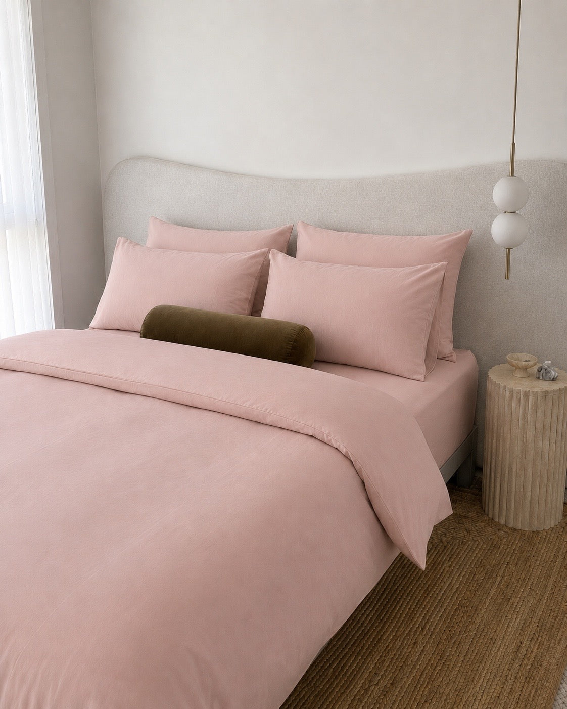 Lightweight Blush Pink Quilt Cover Set