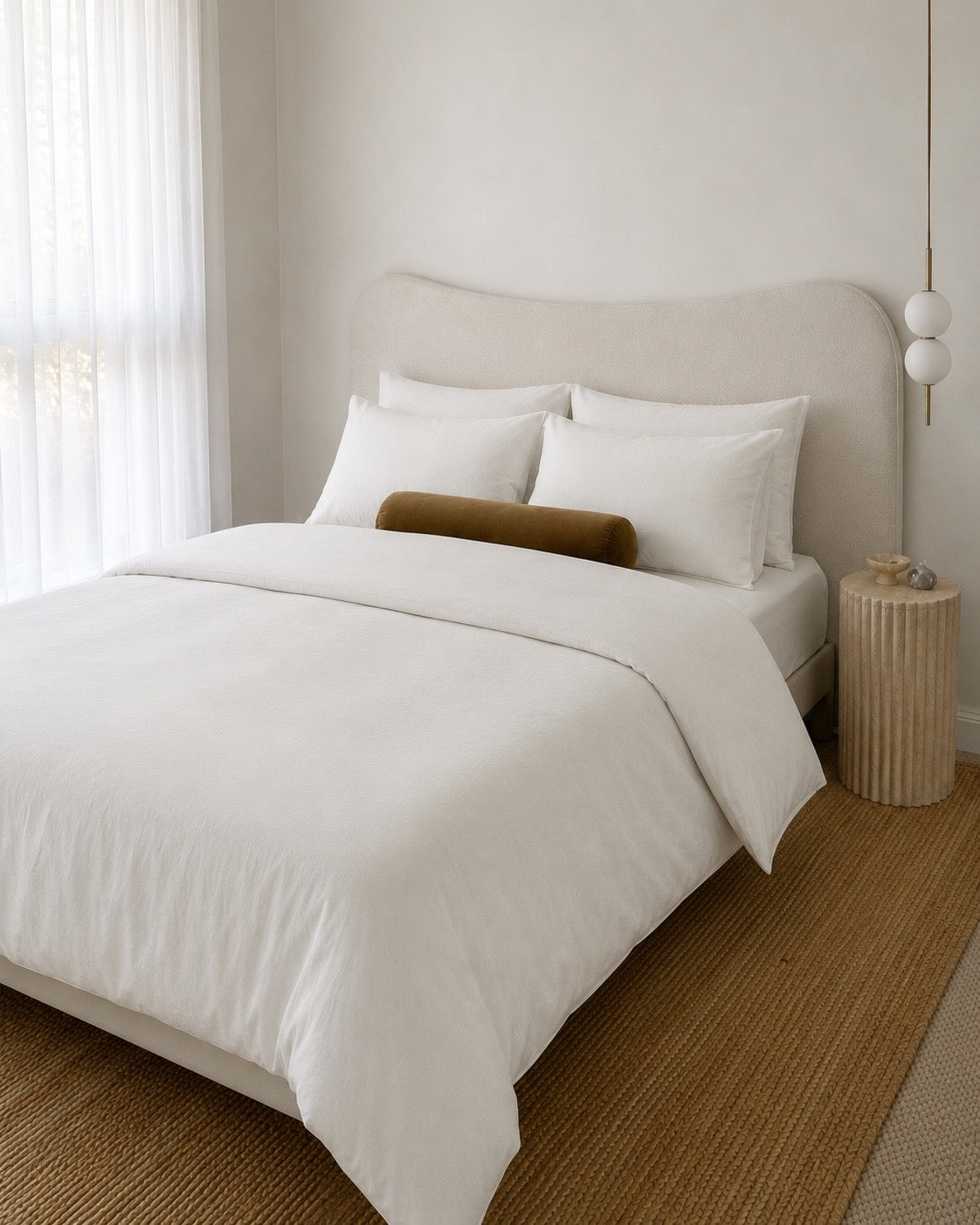 Lightweight White Quilt Cover Set