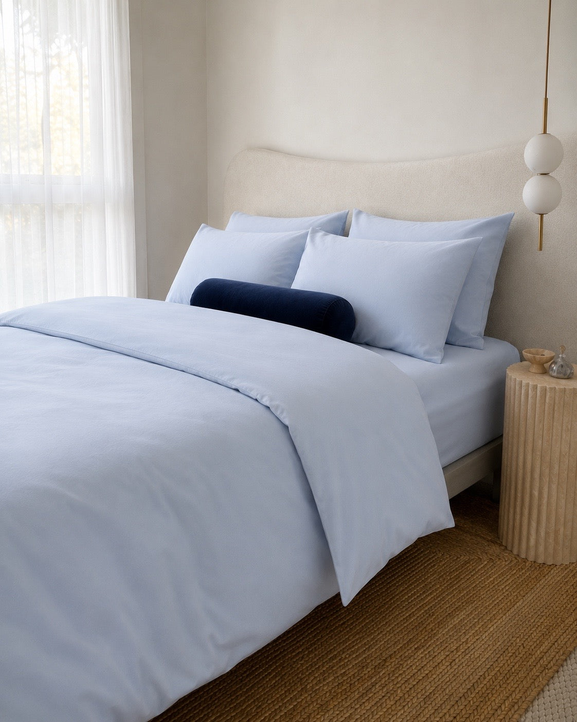 Lightweight Baby Blue Quilt Cover Set