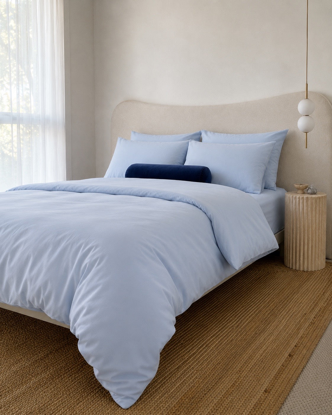 Lightweight Baby Blue Quilt Cover Set