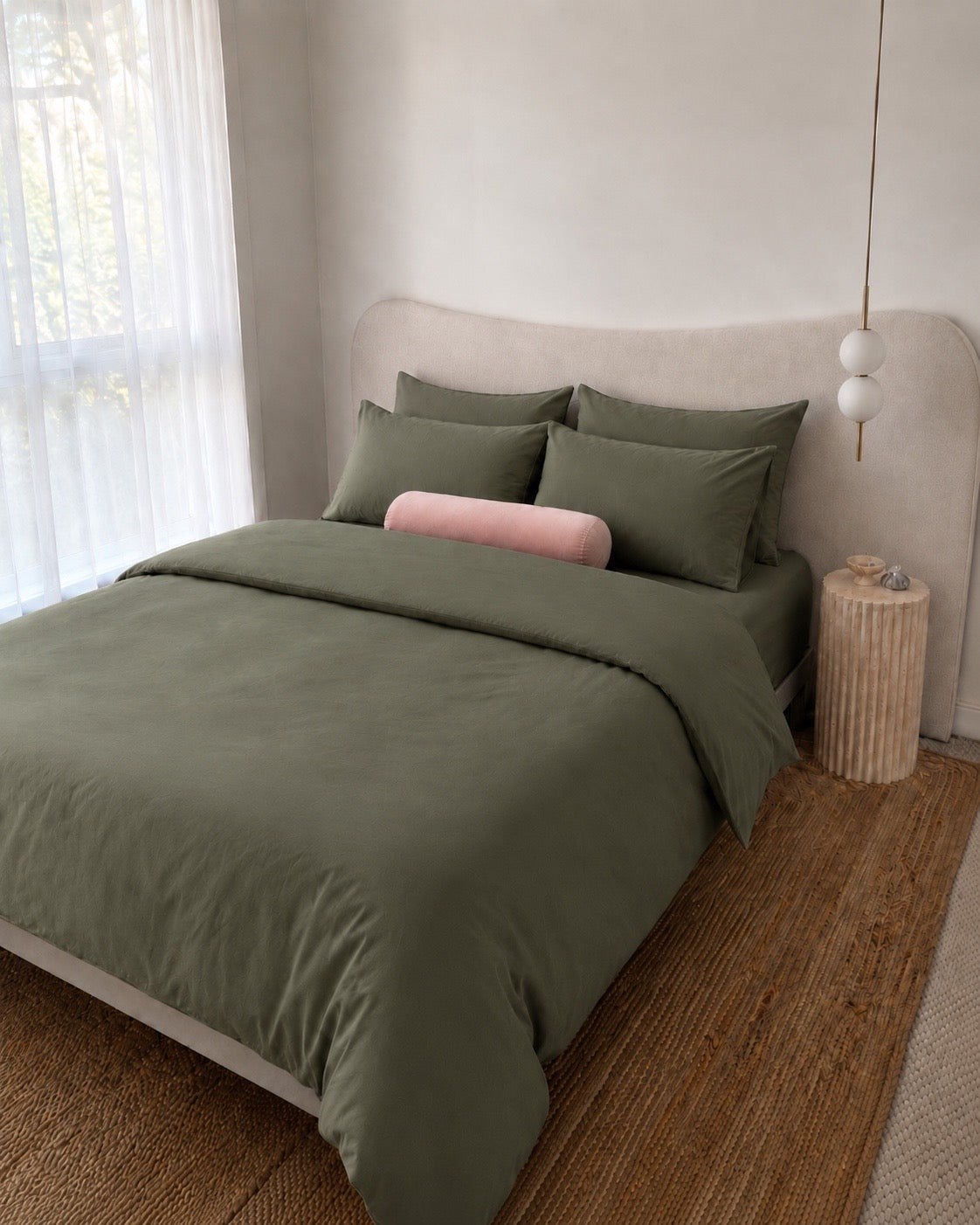 Lightweight Khaki Quilt Cover Set