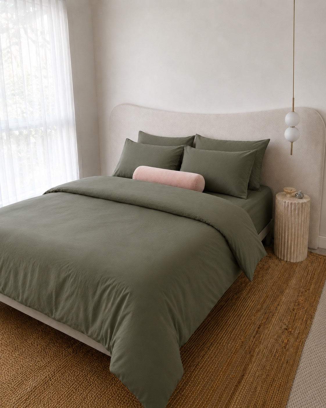 Lightweight Khaki Quilt Cover Set