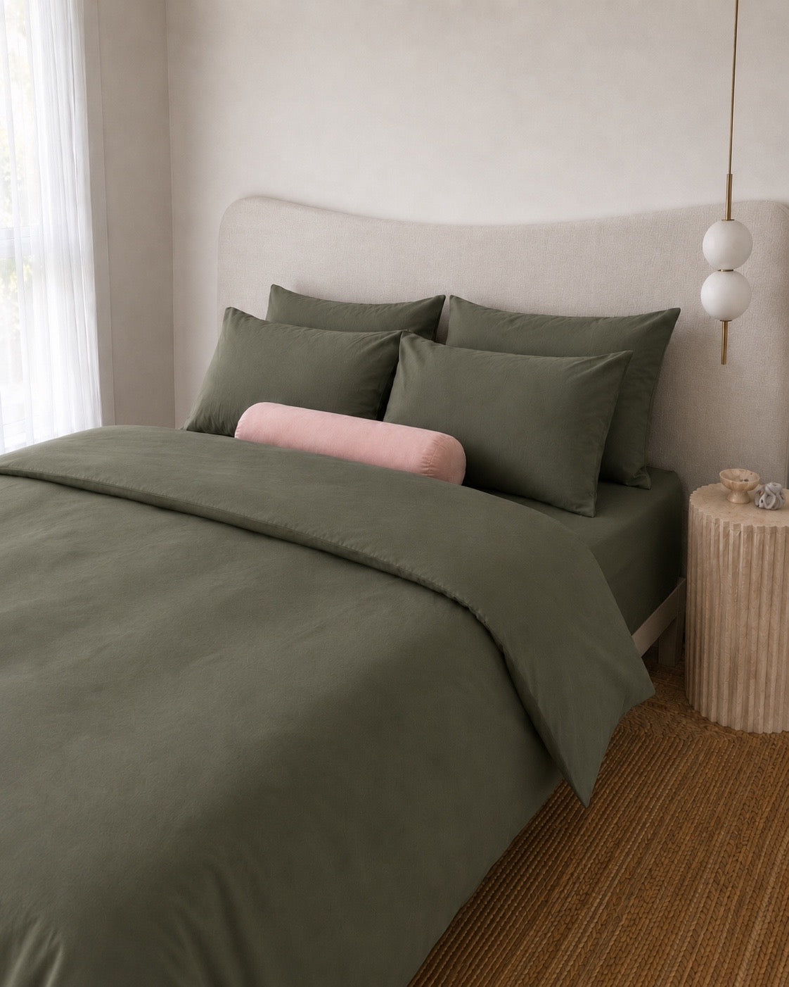 Lightweight Khaki Quilt Cover Set