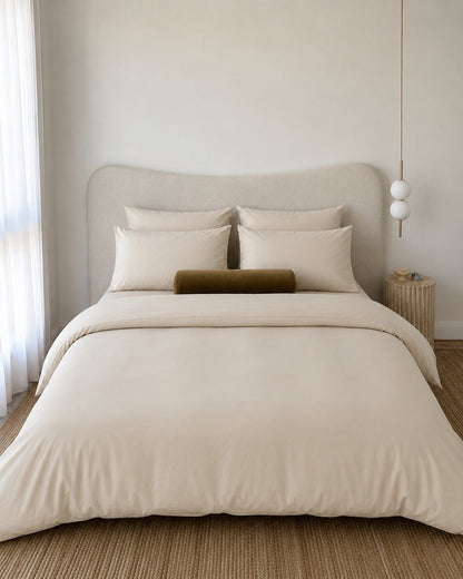 Lightweight Beige Quilt Cover Set