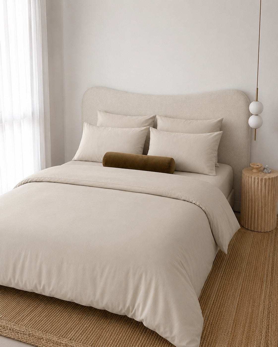 Lightweight Beige Quilt Cover Set