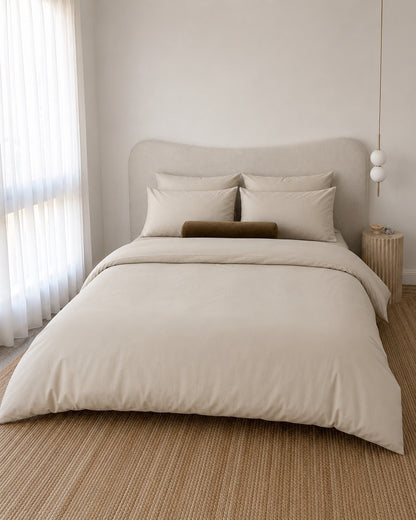 Lightweight Beige Quilt Cover Set