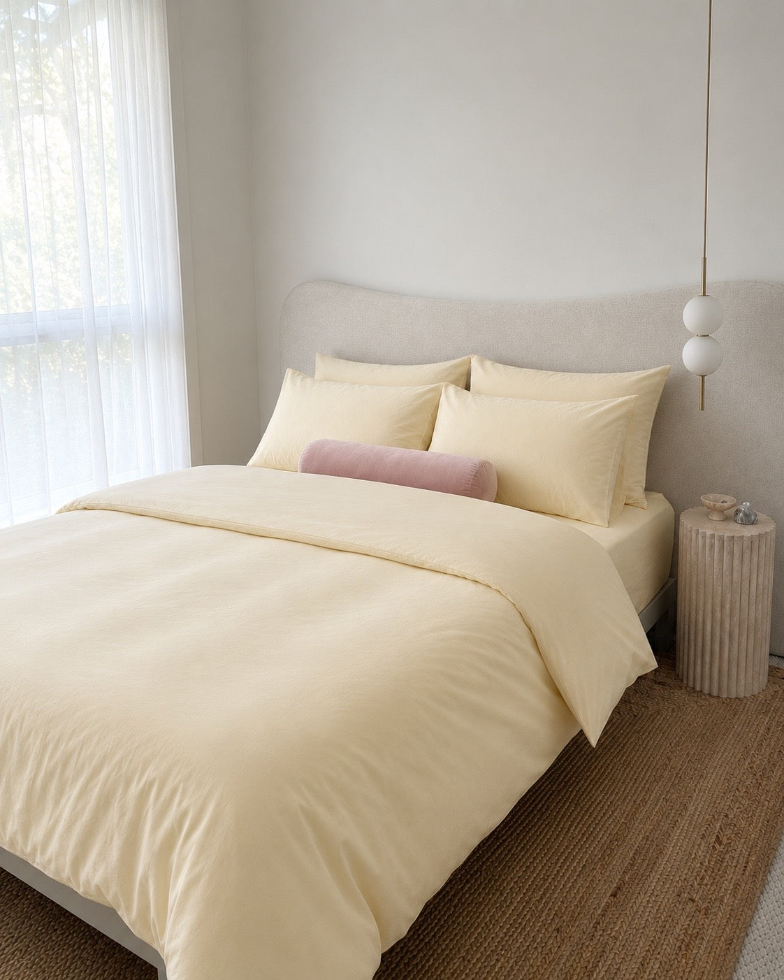 Lightweight Yellow Quilt Cover Set
