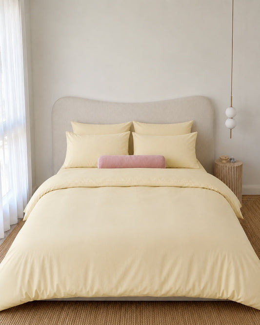 Lightweight Yellow Quilt Cover Set
