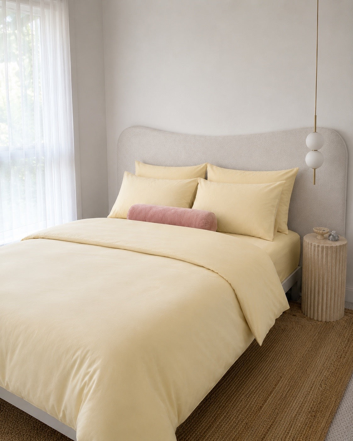 Lightweight Yellow Quilt Cover Set